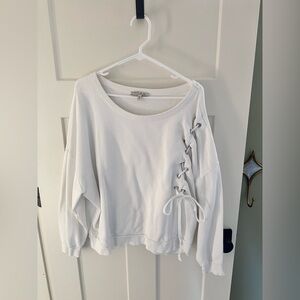 Express White Lace-Up Sweatshirt